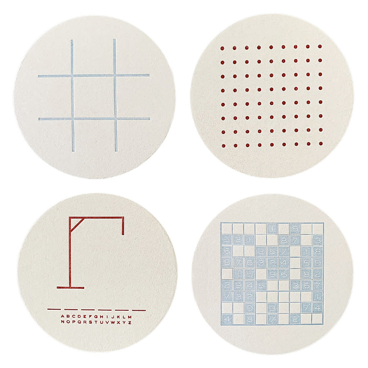 Classic Games Letterpress Coaster Set