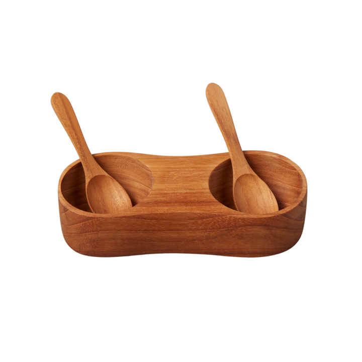 Teak Salt and Pepper Cellar