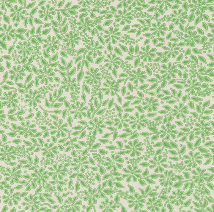 Green Floral Liberty Pattern Vintage Paper