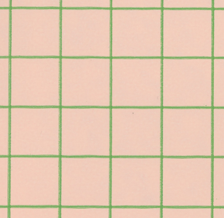 Preppy Light Pink and Green Grid Vintage Paper