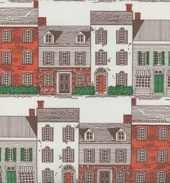 Row Houses Vintage Paper