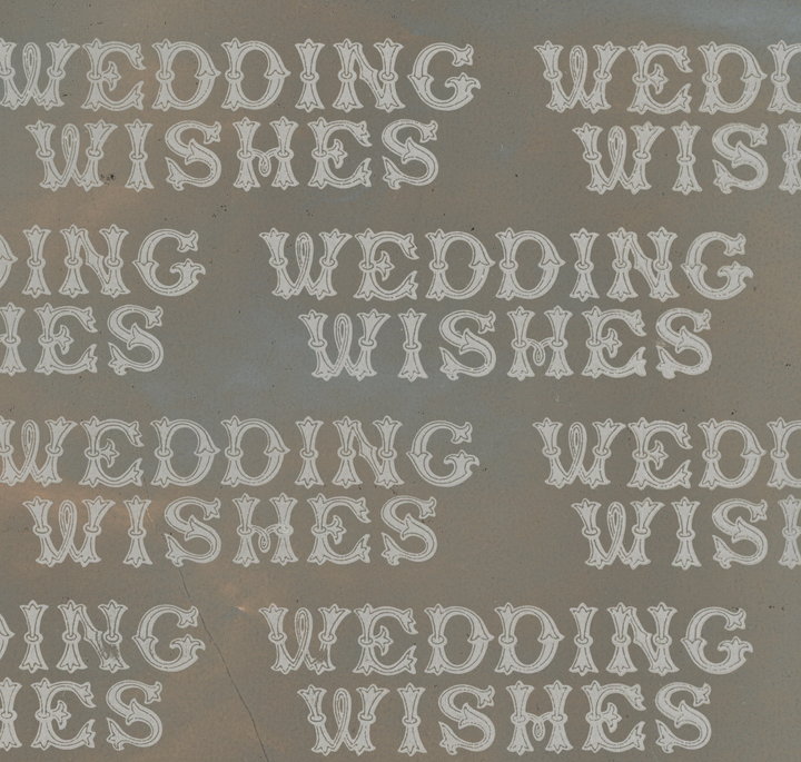 Metallic Silver Wedding Wishes Vintage Paper